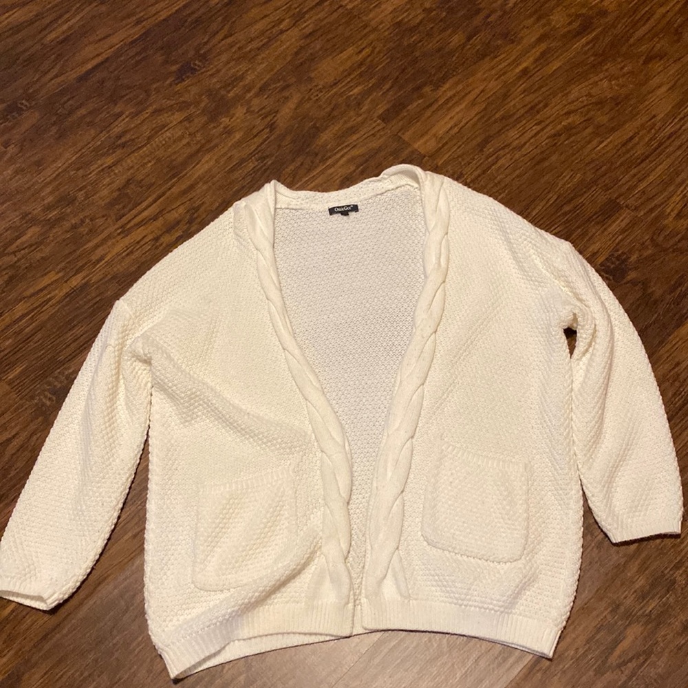 Cream cardigan sweater